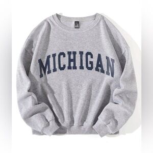 Gray Michigan crewneck pullover